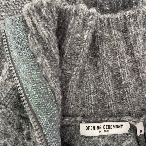 OPENING CEREMONY Cable Fuzzy Knit Wool Sweater - Picture 7 of 13